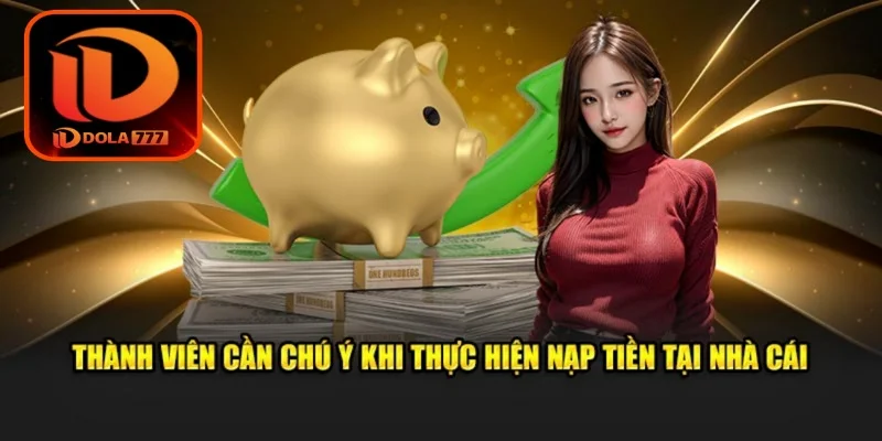 Một số lưu ý quan trọng khi nạp tiền Dola777 cần chú ý.